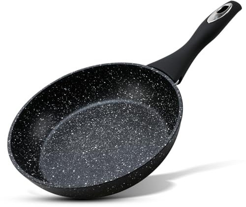 AKH HOUSEWARE Non Stick Frying Pan 26cm Heavy Forged Aluminum Cookware - Deep Frying Pan Non Stick Induction Hob Pan, Toxin Free - Soft Touch Bakelite Handle - Saute Deep Stir Frying Pan (26cm)
