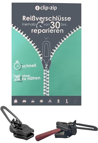 Reparatur Schieber Kunststoff Zipper (Schwarz, 5)