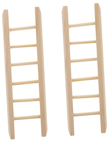Abaodam 2pcs Mini Wooden Ladder Dollhouse Accessories Natural Craft Model for Scene Decoration and Setup