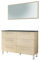 ONDÉE, Meuble Salle de Bain à Poser, 120 cm, avec Plan Double Vasque en résine Noir, 6 tiroirs à Fermeture Progressive, Miroir Assorti Inclus, fabriqué en Europe, 120 cm, Chêne Clair, Modèle Pallas
