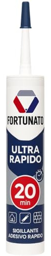 FORTUNATO Silicone Acrilico Verniciabile Bianco Impermeabilizzante 310 ml Sigillare Giunti Crepe Infissi Sanitari Legno