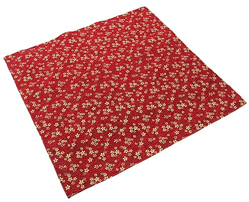 OUNONA Verpackungstuch und Leicht zu Reinigen aus Baumwollstoff 70cm Quadratisch mit Pflaumenblütenmotiv Japanisches Geschenk Rot Robust für Lunchbox oder Geschenkverpackung im Büro
