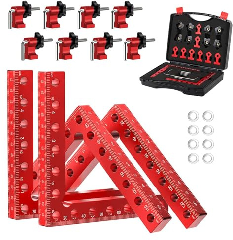 Angolo di posizionamento a 90 gradi, morsetto angolare da 140 mm/5,5 pollici, in alluminio, multifunzione, ad angolo retto, tenditore angolare per attrezzi da carpentiere, per fai da te, artigianato
