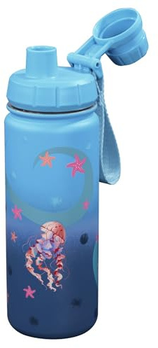 Step by Step Isolierte Edelstahl-Trinkflasche „Sweet Mermaid“, blau, BPA-frei, für Schule, Kindergarten, warme und kohlensäurehaltige Getränke, für Mädchen, 0,5 Liter