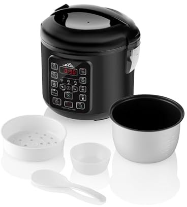 ETA Multifunktionaler Reiskocher Fornellino I 1,5L mit 9 Programmen & LED-Display I Elektrischer Dampfgarer I Slow Cooker I Joghurtbereiter I Antihaftbeschichtet I 500W I Inkl. Zubehör