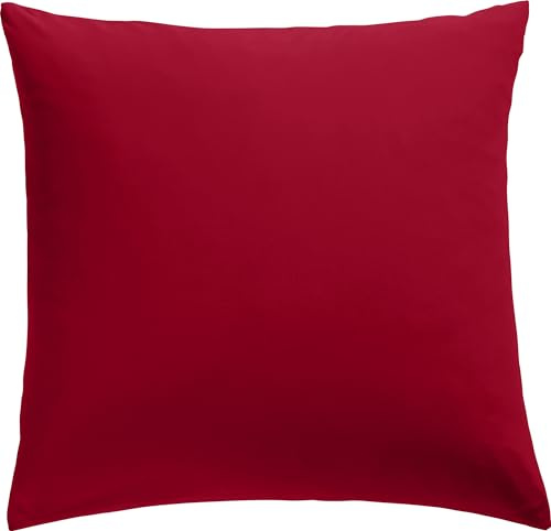 REDBEST Kissenbezug Single- Jersey San Francisco, Bordeaux Größe 80x80 cm - weiche Qualität, bügelfrei, praktischer Reißverschluss, 100% Baumwolle