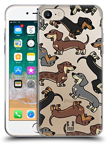 Head Case Designs Dachshund Dog Breed Patterns 3 Gel Case [Military Grade Protection] Compatible with Apple iPhone 7/8 / SE 2020 & 2022 and Compatible with MagSafe