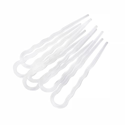 298-005 - Set 6 Pièces épingles à cheveux ondulées cm 7 Made in Italy - Pinces épingles à cheveux et accessoires chignon - Couleur transparent