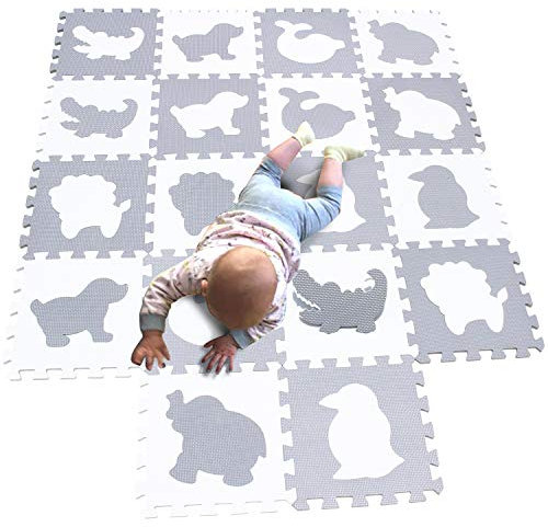 MQIAOHAM® 18 pezzi Bambini giochi in schiuma per Bambini tappetino ad incastro gioca a tappetini Puzzle tappeto in schiuma animale G301018-P051BH