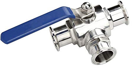 Wgd FA 1pc19mm 25mm 32mm 38mm Rohrdurchmesser 50,5 Mm Edelstahl-Kugelhahn, 3-Wege-T-Port-Kugelhahn, Fit 1.5 Tri Clamp (Specification : 38mm Ferrule 50.5mm)