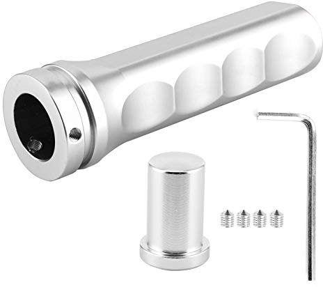 Akozon Mango de Freno de Mano, Aluminio Universal Mango de Freno de Mano Mango Protector Antideslizante Cubierta de Freno de Mano Accesorio para automóvil(A (Plata)