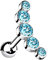 Taffstyle Piercing Stecker mit Multi Kristall Bogen Glitzer Steinen Ohr Cartilage Tragus Helix Ohrpiercing Barbell Stab Kugel Knorpel Silber Aqua