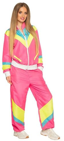Boland 88531 - Kostüm Trainingsanzug 80er Jahre mit Taschen, Jacke und Hose, Campinganzug, Jogginganzug, Junggesellenabschied, Retro Style, Sportler, Gruppenkostüm, Motto Party, Karneval