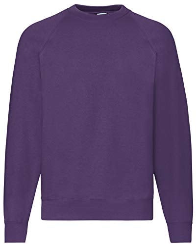Fruit of the Loom Classic Raglan Sweat Herren Neu, Farbe:violett, Größe:XL