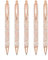 Gullor Kugelschreiber, Glitzer-Click-Kugelschreiber, schwarze Tinte, mittlere Spitze, 1 mm, für Bürobedarf, Geschenk, Hochzeit, Geburtstag, Gold, 5 Stück