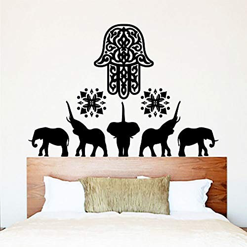NSRJDSYT Elefant Wandtattoos Hand Design Wandaufkleber Home Schlafzimmer Dekoration er Elefant Vinyl Aufkleber Tapete Dekor 82x57cm