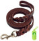 TVMALL Laisse en Cuir Tressée pour Chien de Grande/Moyenne Taille - Ceinture de Corde de Sécurité Faite à la Main pour Dressage (2,1 Mètre)