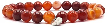 KARDINAL WEIST Karneol Armband, Edelstein Perlen, Kraftstein Schmuck für Damen und Herren, Chakra - Vitalität - Freude - Mut - Kraft