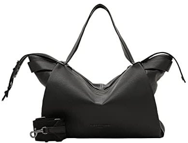 Liebeskind Berlin GRAY5 Edith Satchel Handtasche, Large (HxBxT 25.5cm x 38cm x 13cm), Black