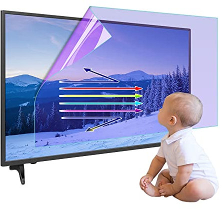 JANEFLY 55-75 Inch TV Anti Blue Light Screen Protector Anti Glare Film Filtering Out Harming Blue Light for TCL/Samsung/Toshiba/Sony/LG/Hisense / 55in 1211x682mm