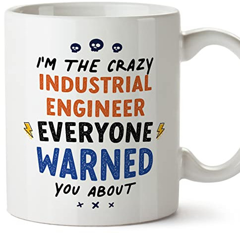 MUGFFINS Tazas para INGENIERA INDUSTRIAL - En Inglés - Everyone warned you about - 11 oz / 330 ml - Regalo original y divertido