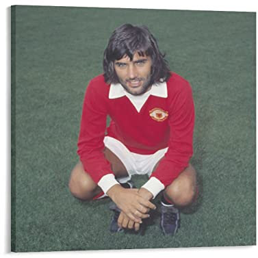 George Best Poster, Sportman, berühmter Fußballbild, Druck, Leinwand, Poster, Wandfarbe, Kunst, Poster, Dekoration, moderne Heimkunstwerke, 40 x 40 cm