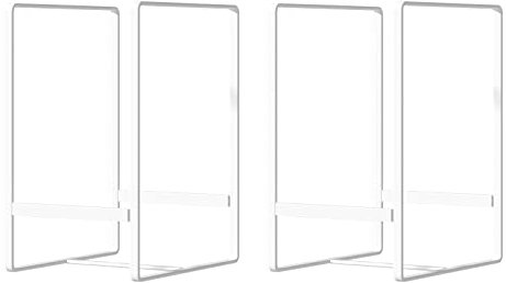 Hikinlichi Pack of 2 Plate Holder Organiser Upright Wall Cupboard Dish Drainer Metal Plate Dishes Organiser Racks Stand for Worktop and Cupboard White