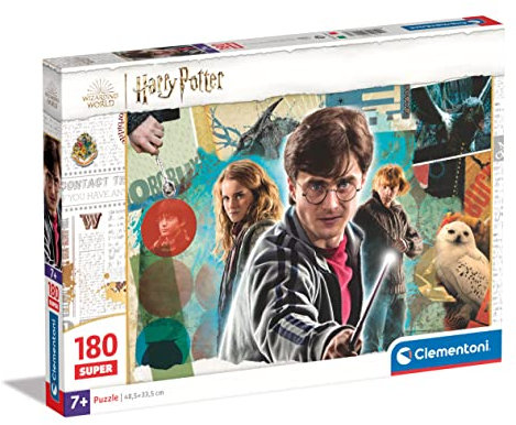 Clementoni - 29068 - Supercolor Puzzle - Harry Potter - 180 Pieces, Jigsaw Puzzle For Kids Age 7, Puzzle Cartoon, Fantasy, Made In Italy