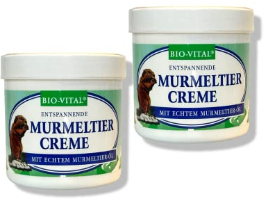 Original Entspannende Murmeltier Creme mit echtem Murmeltieröl - zur Massage von Schultern, Rücken und Gelenken, Made in Germany(Murmeltier Creme 2x 250ml)