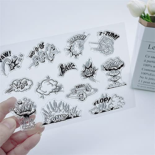 13 Stück Wolken-Stempel für Kartenherstellung, Dekoration, DIY, Scrapbooking, Bang Boom Pfote, Wolke, Silikon, transparente Siegel, transparente Stempel für Prägung, Album, Dekoration, Basteln.