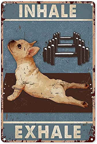 Inhale Exhale Funny,12 * 8 Inches Vintage Funny Poster Wall Decor Art Gift Retro Picture Metal Sign