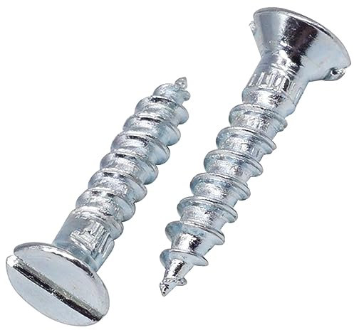 SKIR'CO (30 pièces) Vis à Bois Acier Zingué 4.0 x 20 mm, Tête Plate Fendue, Tête Fraisée, Vis DIN 97