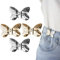 Richluck 4 Paare Pairs Metall Jeans Knöpfe Stifte, goldener und silbernen Schmetterlingsstraffungen Taillenknöpfe, kein Nähen und keine Werkzeuge verstellbare Hose Taille Schnalle Clips