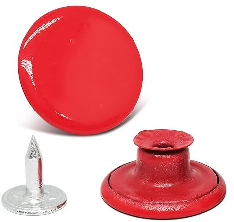 20 Sets 17 mm farbige flache Metallknöpfe, rote Jeansknöpfe, ohne Nähen, wiederverwendbar und verstellbar