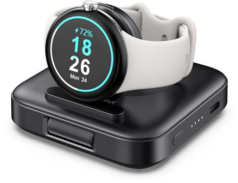 SwanScout Portable Charger for Google Pixel Watch 1, 1800mAh Portable Wireless Charging Satnd (Not Compatible with Google Pixel Watch 2/3)