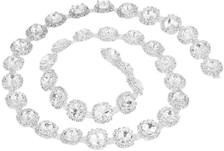 Syrisora 1 Yard Kristall-Blumenkette, Kristallglas-Strassbesatz, Blumenkettenbesatz Schmuck, Basteln, DIY-Dekoration