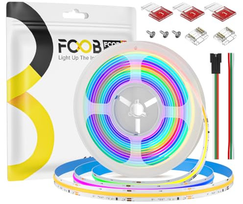 FCOB COB SPI RGBWW(3000K) LED Streifen WS2814 IC RGBW adressierbar 5m 896LEDs/m 24V 12mm breit IP30 Traum Farbe flexibel Farbverfolgung für DIY(ohne Netzteil Controller)
