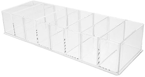 Hoement Organizzatore Cosmetici Compatto Con Scomparti Rimovibili Scatola Per Trucco Trasparente Per Ombretti Rossetti e Pennelli Per Bagno e Vanity