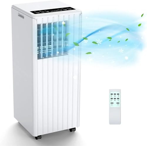 Portable Air Conditioner 9000BTUs 3 In1 Air Conditioner, Dehumidifier 42L/Day, Cooler, Fan with 2 Speeds, Digital Display & Remote Control, 24 Hours Timer for Homes Rooms [Energy Class A]