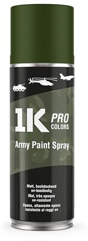 Militär-Farbspray Army 1K PRO – 400ml Spraydose matt, Militärfarbe, UV und wetterfest, schnelltrocknend, DIY Projekt - RAL6031 Waldgrün