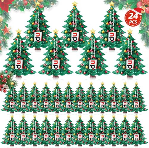 TUZELIYA Originelles Weihnachtsgeschenke Deko auf Deutsch - Deko 24 Duplo Weihnachten-Schokolade - Weihnachten Deko - Weihnachten Geschenk für Kinder, Papa, Mama, Frau, Mann - Kein Duplo