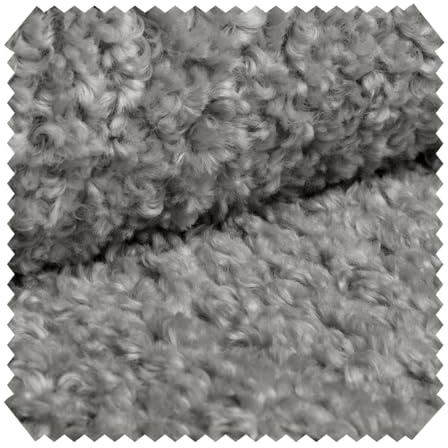novely® ROLAND Kuschelweicher Bouclé-Polsterstoff - 560 g/m², Extra Volumen - Strapazierfähiger Möbelstoff - UV-Beständiger (7/8) Bezugsstoff - Pflegeleichte Meterware 1 lfm Farbe: 06 Hellgrau