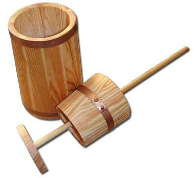 Holzbutterfass – Traditioneller handgefertigter Butterbereiter (6L)