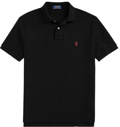 Ralph Lauren Polo in piquet vestibilità aderente., nero, M