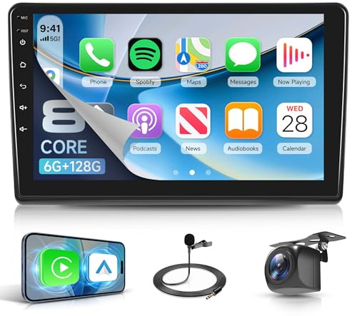 6G+128G 8 Core Android Radio de Coche para FIAT Ducato 3/Peugeot Boxer 2/Citroen Jumper2 2011-2022, 9 Pantalla Carplay Android Auto Inalámbrico FM/RDS/EQ/DSP WiFi GPS Bluetooth Panorámico de 360°