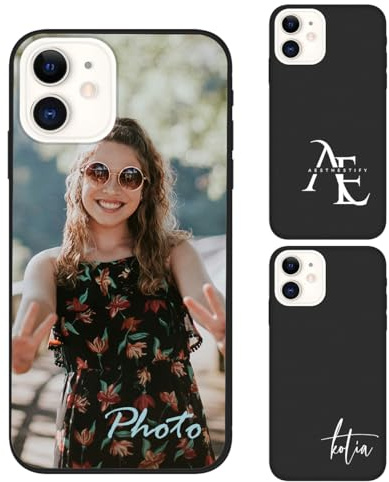 Individuelle personalisierte Hülle kompatibel mit Apple iPhone 12 2020 - Anpassbare Foto Bild Logo Text Handyhülle, Schlankes Silikon Schutzhülle, einzigartiges Geschenk
