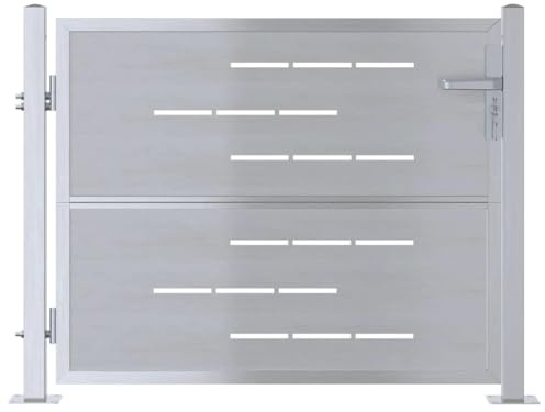 vidaXL Gartentor 85 x 70 cm Edelstahl Silber Abschließbar