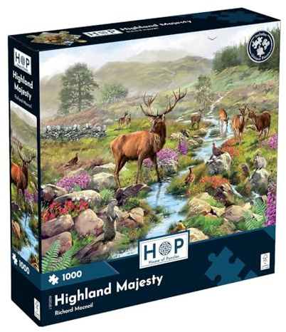 The House of Puzzles | Highland Majesty 1000 Piece Jigsaw Puzzle | Animals & Wildlife Theme | Richard Macneil | Premium Quality FSC Certified Board