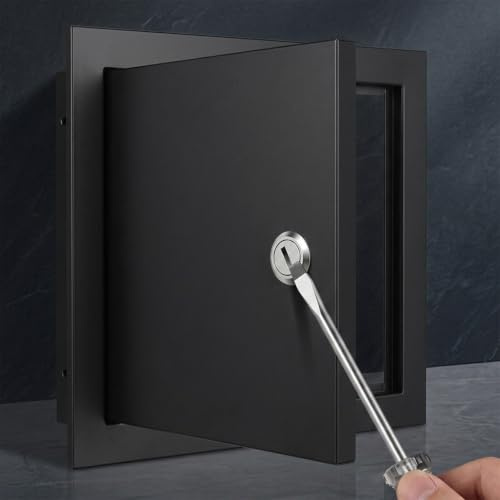 Compuerta de Registro de Aluminio Sin Llave, Trampilla de Inspección para Pared de Pladur, Puerta de Acceso de Metal para Contador de Agua y Cuadro Eléctrico(Negro,550 x600 mm)