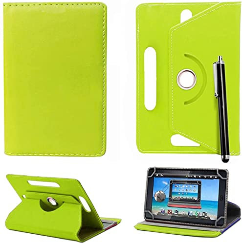 10inch Tablet Case Cover - Universal Leather Stand Case Folio Cover Magic Leather 360° Rotating Case Fits for ALL 10 Inch & 10.1 Inch Android Tablets tab + Stylus Pen (GREEN CASE COVER)